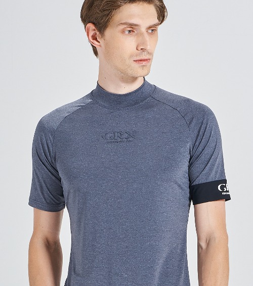 MEN LOW RECOVERY NECK SHORT(GY) [GNAS2103M]